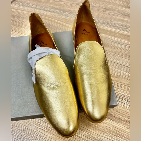 NEW Aquatalia Emmaline Metallic Weatherproof Flats - Size 9.5 - Picture 2 of 6